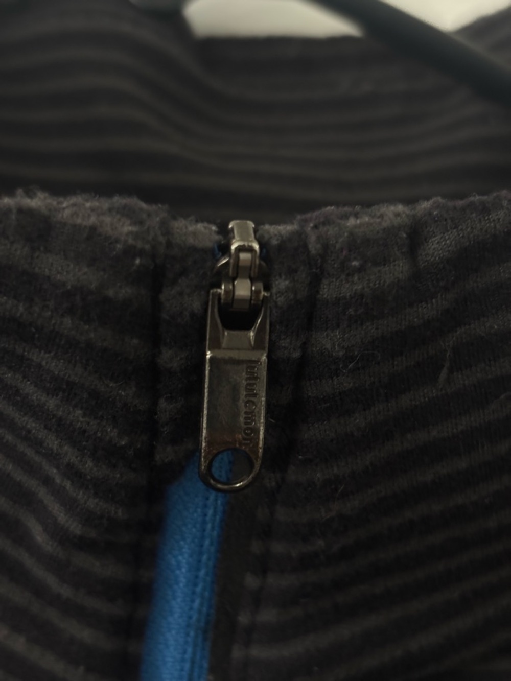 lululemon athletica Black 1/4 Zip Sweater with Blue Panels - Picture 6 of 8